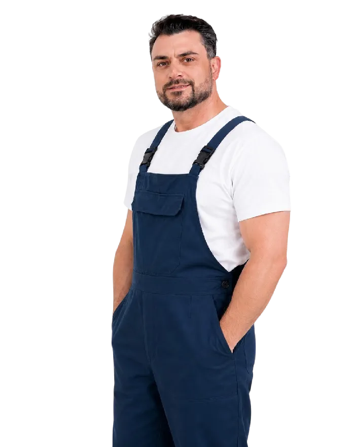 Profissional de limpeza e mudanças em Lisboa com uniforme de trabalho